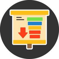 Funnel Chart Flat Grey Circle Style Icon vector