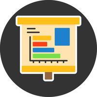 Horizontal Bar Chart Flat Grey Circle Style Icon vector