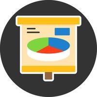 3D Pie Chart Flat Grey Circle Style Icon vector