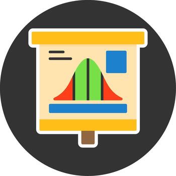 Bell Curve Graph Flat Grey Circle Style Icon vector