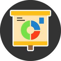 Marked Donut Chart Flat Grey Circle Style Icon vector