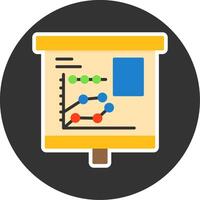 Multiple Trend Chart Flat Grey Circle Style Icon vector
