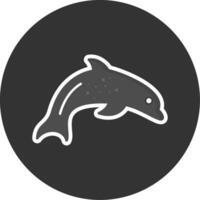 Dolphin Flat Grey Circle Style Icon vector