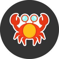 Crab Flat Grey Circle Style Icon vector