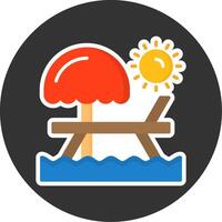 Seashore Flat Grey Circle Style Icon vector