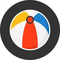 Beach ball Flat Grey Circle Style Icon vector
