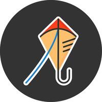 Kite Flat Grey Circle Style Icon vector