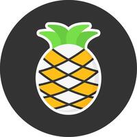 Pineapple Flat Grey Circle Style Icon vector