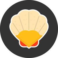 Seashell Flat Grey Circle Style Icon vector