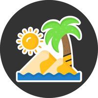 Sand dunes Flat Grey Circle Style Icon vector