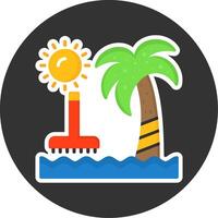 Beach cleanup Flat Grey Circle Style Icon vector