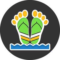 Beach walk Flat Grey Circle Style Icon vector