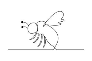 Bee continuous single line drawing of simple illustration vector