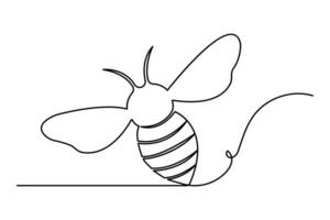 Bee continuous single line drawing of simple illustration design vector