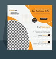 Business social media post design template, vector