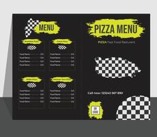 Pizza Delivery Service Trifold Menu Outisde Template, bifold brochure pizza menu design template vector