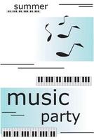 piano music poster. illustration.print and web design template for summer piano concert,party and music event vector