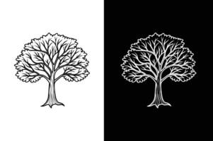 Tree Symbol . Clean and Editable Icon on Black and White Background vector