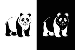 Stylized Panda Icon. Isolated Black Design on White black vector