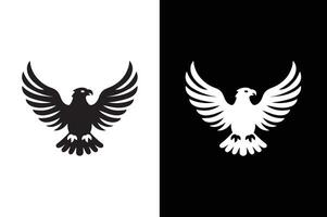 Dynamic Eagle Icon Silhouette. Black and White Design vector