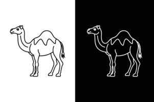 Refined Camel Line Art. Simple Black Icon and Illustration vector