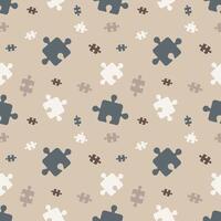 Seamless pattern with puzzles on a beige background vector