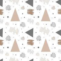 Seamless geometric pattern with beige triangles on a white background vector