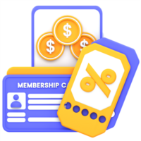 3d illustration mobile payment membership png