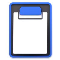 3d rendered clipboard with paper object isolated on the transparent background for educational and back to school theme png
