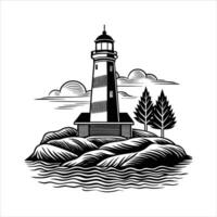 Lighthouse Wave Art, vector