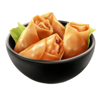chinese food in a bowl on a transparent background. png