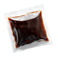 a plastic bag with sauce on it transparent background. png