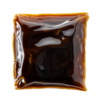 a square of brown liquid on a transparent background png
