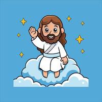 Jesus In Clouds vector