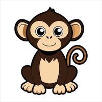 Happy monkey isolated vector