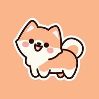 Playful Orange Fluffy Puppy Illustration on a Soft Orange Background vector