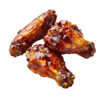 three chicken wings on a transparent background. png