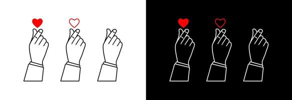 Hand gesture making a heart. vector