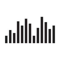 An image of a black and white bar graph vector