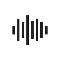 A black and white logo of a sound wave vector