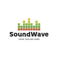 Sound wave logo design template vector