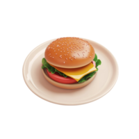 A a hamburger isolated on transparent background png