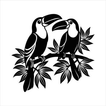 Toucan Sitting On Tree Branch vector