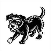Border Terrier Playful Pose vector