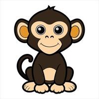 Happy monkey isolated vector