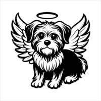 Maltese Dog with angel wings vector