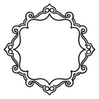 a black and white drawing of a circular frame vector