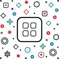 a square with different icons on it vector