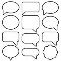 speech bubbles set of black and white speech bubbles vector