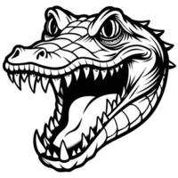 a cartoon alligator head with its mouth open vector